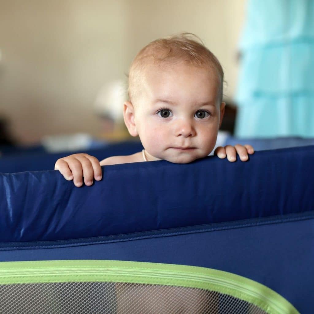 Baby in crib
