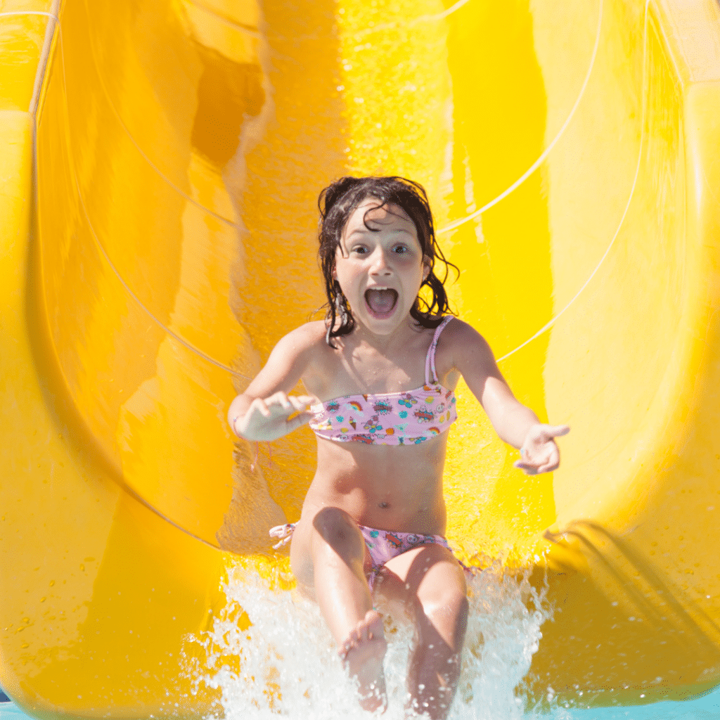 girl on waterslide